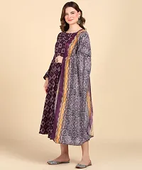 Womens Cotton Printed Anarkali Kurti With Dupatta-thumb3