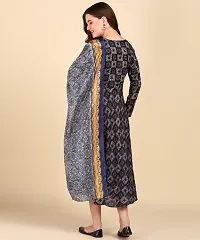 Womens Cotton Printed Anarkali Kurti With Dupatta-thumb1