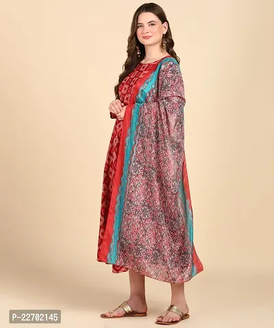 Womens Cotton Printed Anarkali Kurti With Dupatta-thumb4