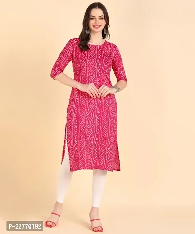 Womens Printed Cotton Straight kurti-thumb0