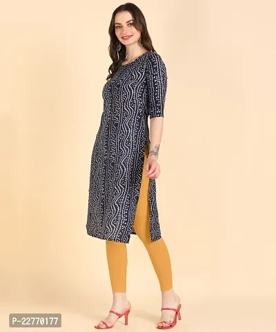 Women 's Printed Cotton Straight kurti-thumb2