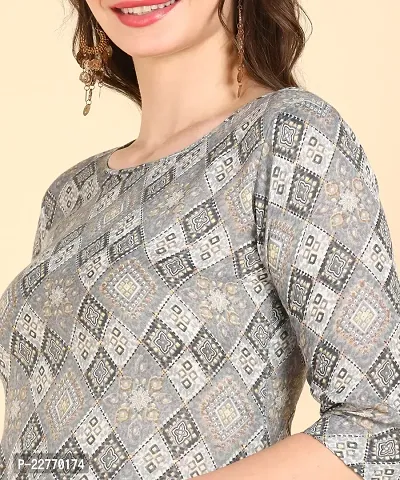 Women 's Printed Cotton Straight kurti-thumb5