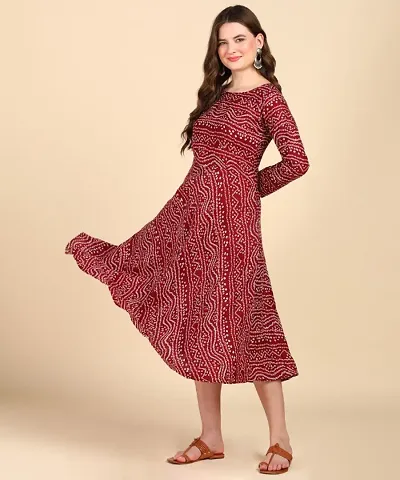 Printed Cotton Blend Anarkali Kurta