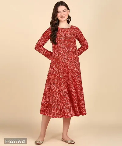 Womens Printed Cotton Round Kurti-thumb4