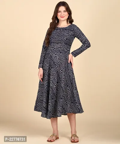 Womens Printed Cotton Round Kurti-thumb4