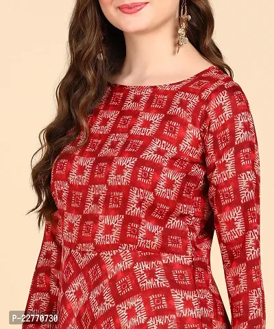 Womens Printed Cotton Round Kurti-thumb3