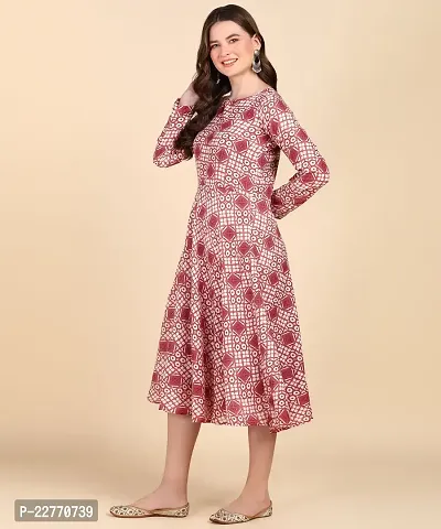 Womens Printed Cotton Round Kurti-thumb4