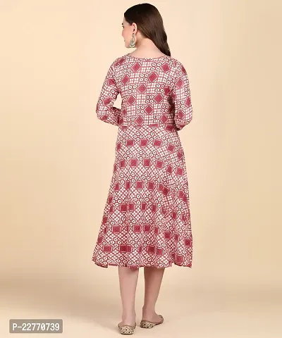 Womens Printed Cotton Round Kurti-thumb2