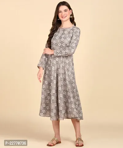 Womens Printed Cotton Round Kurti-thumb5