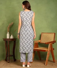 Women Cotton Blend Kurti Pant Set-thumb1