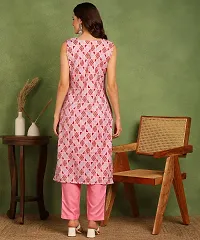 Women Cotton Blend Kurti Pant Set-thumb3