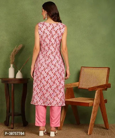 Women Cotton Blend Kurti Pant Set-thumb4