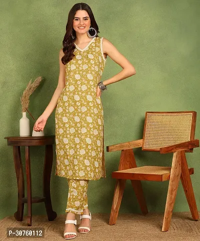 Women Poly Rayon Kurti Pant Set-thumb0