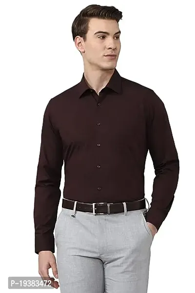 Reliable Coffee Cotton Solid Long Sleeves Casual Shirts For Men-thumb0