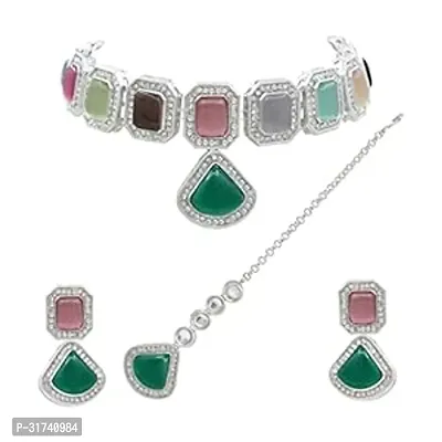 Stylish Silver Alloy Jewellery Set For Women-thumb0