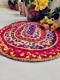Handloom oval shaped jute rug 16x24 inch in size-thumb3
