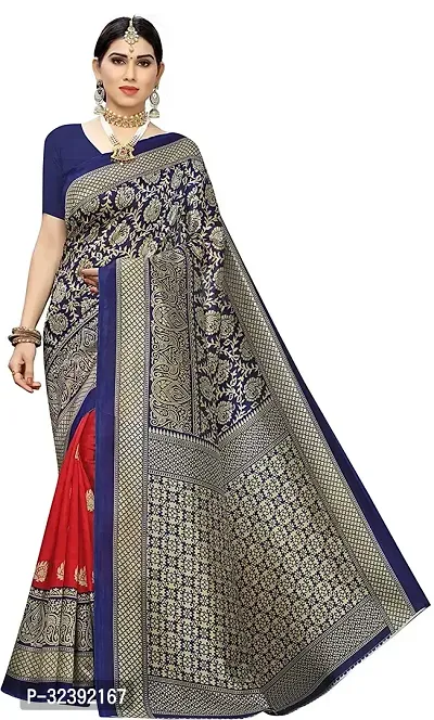 Beautiful Blue Georgette Printed Saree With Blouse Piece For Women-thumb0