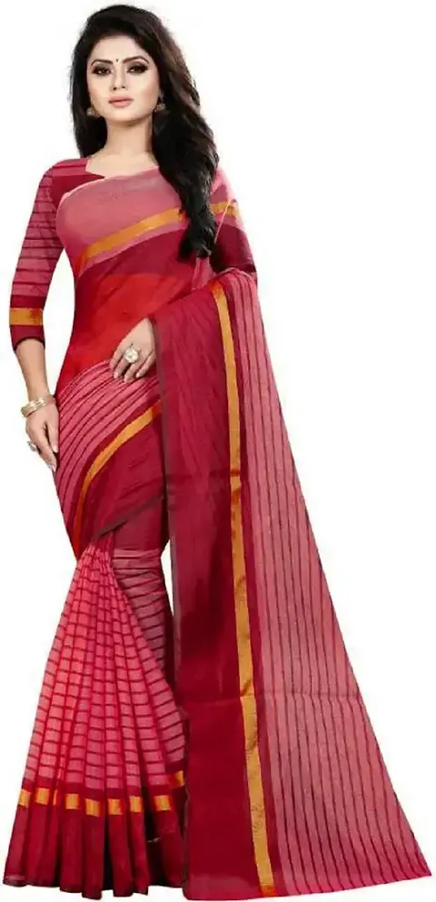 Stylish Polycotton Saree without Blouse piece For Women