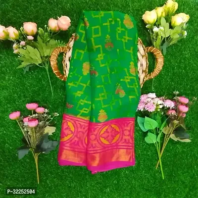 Beautiful Multicoloured Brasso Printed Saree With Blouse Piece For Women-thumb0