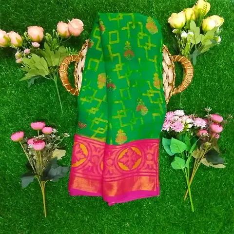 Attractive Brasso Saree with Blouse piece 