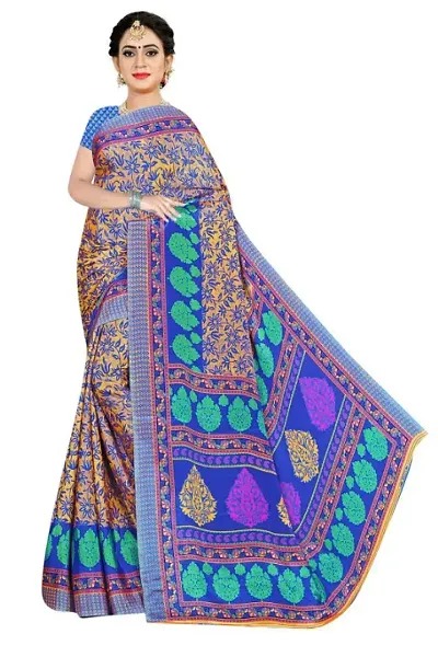 Best Selling Crepe Saree with Blouse piece 