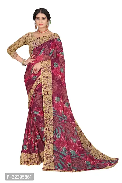 Stylist Georgette Saree With Blouse Piece For Women