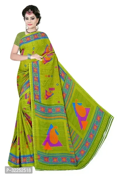 Beautiful Multicoloured Georgette Printed Saree With Blouse Piece For Women-thumb0