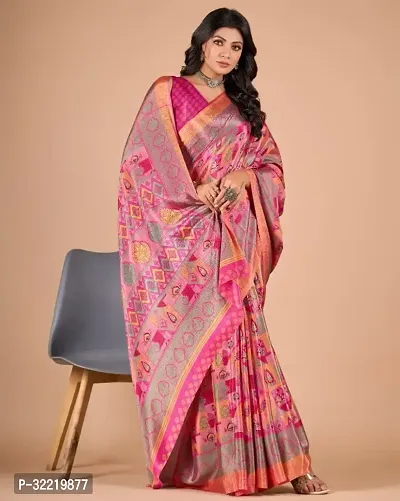 Elegant Multicoloured Crepe Saree with Blouse piece For Women-thumb0