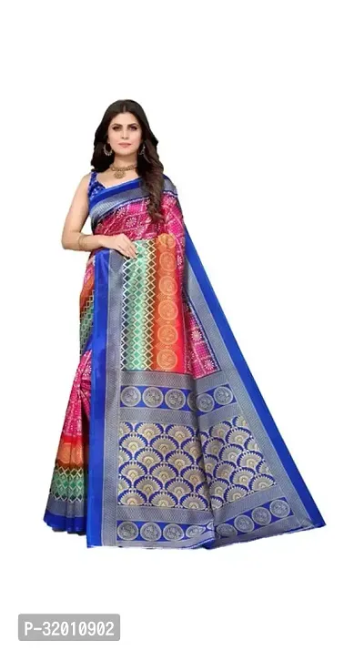 Stylish Blue silk Applique Saree with Blouse piece For Women-thumb0