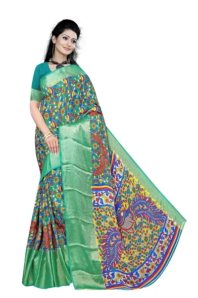 Glamorous moss chiffon Saree with Blouse piece 