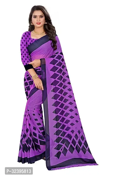 Stylist Georgette Saree With Blouse Piece For Women-thumb0