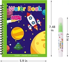Kids Magic Water Coloring Books Unlimited Fun with Drawing Reusable Water Reveal Activity Pad Chunky Size Water Pen for Kids Random Design 4 Books 4 pens-thumb2