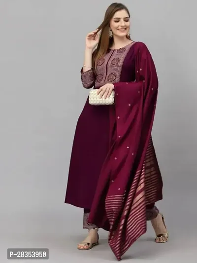 Stylish Fancy Designer Cotton Blend Kurta With Bottom and Dupatta Set for Women