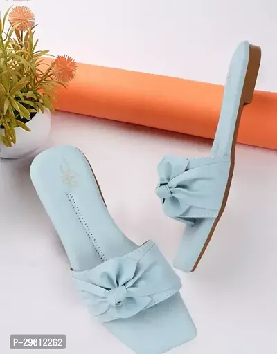 Elegant Blue PVC Solid Sandals For Women