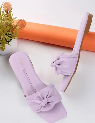 Elegant Purple PVC Solid Sandals For Women
