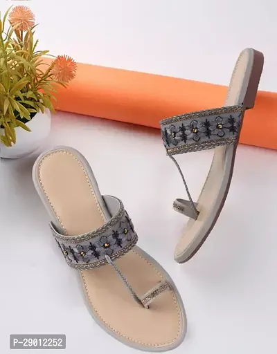 Elegant Silver Synthetic Textured Sandals For Women-thumb0