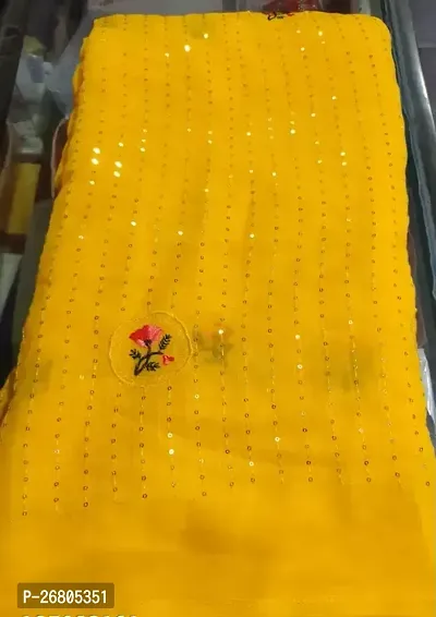 Reliable Yellow Cotton Blend Embroidered Unstitched Blouse Piece For Women-thumb0