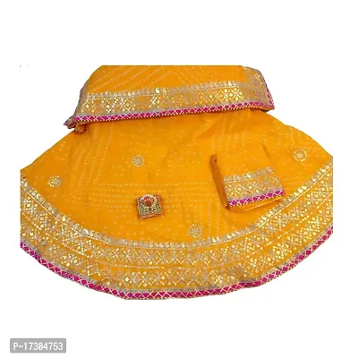 Vansh Enterprises Womens/Girls Traditional Jaipuri Rajasthani Gota Patti Handwork Yellow Kota Doria Ready To Wear Lehenga  Dupatta With Unstitched Blouse Piece