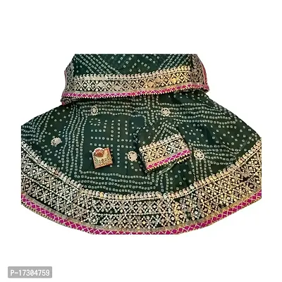 Vansh Enterprises Womens/Girls Traditional Jaipuri Rajasthani Gota Patti Handwork Kota Doria Ready To Wear Lehenga  Dupatta With Unstitched Blouse Piece-thumb0