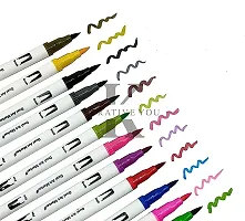 TIMBKTOO Dual Tip Brush Marker Pens for Kids | Watercolor Pen Tip, Brush Tip for Painting, Writing, Drawing 0.4mm Fine Tip and 1.2 Mm Brush Tip-thumb1