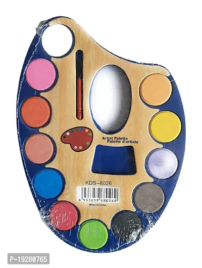 Timbktoo-Large Artistic Palette with 12 Water Color  Artist Paint Brush(po1)-thumb0