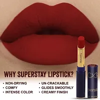 CVB LM-206 SuperStay No Transfer Matte Lipstick, Waterproof and Full-Pigmented, Transfer-Proof Smudge-Proof Lip Colour, Matte Finish, 3.5g - 703 Opera-thumb2