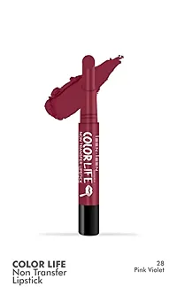 Teen Teen Non Transfer Water Proof Long Lasting Matte Lipstick Combo (Hot Chocolate, Pink Violet)-thumb2