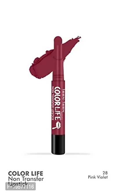 Teen Teen Non Transfer Water Proof Long Lasting Matte Lipstick Combo (Hot Chocolate, Pink Violet)-thumb3