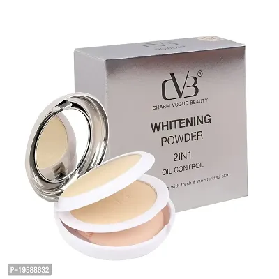 CVB C30 Compact Whitening Powder 2 in 1 Setting Talc, Control Oil, Helps Makeup Last Longer Cover Dark Spots  Blemishes of Face for Even Skin Tone Look (02, Soft Ivory, 20g)