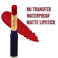 CVB LM-206 SuperStay No Transfer Matte Lipstick, Waterproof and Full-Pigmented, Transfer-Proof Smudge-Proof Lip Colour (726 GRAND RED, 3.5g)-thumb1