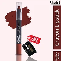 Glam21 Lip Seduction Non- Transfer Crayon Lipstick| Lightweight  Longlasting|Creamy Matte Formula - 2.8gm|Mystique Brown|10-thumb1