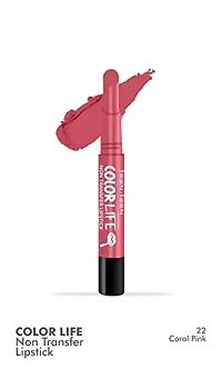 TEEN.TEEN Non Transfer Water Proof Long Lasting Matte Lipstick Combo (Bollywood Nude, Coral Pink)-thumb2