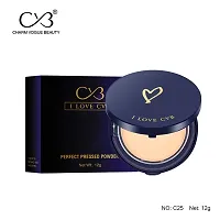 CVB C25 Perfect Pressed Powder for Long Lasting Effect, Weightless Stay Compact Powder for Makeup Base, Enhances Skin Tone, Blurs Imperfections (02, Soft Ivory, 12g)-thumb4