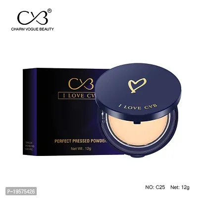 CVB C25 Perfect Pressed Powder for Long Lasting Effect, Weightless Stay Compact Powder for Makeup Base, Enhances Skin Tone, Blurs Imperfections (02, Soft Ivory, 12g)-thumb5